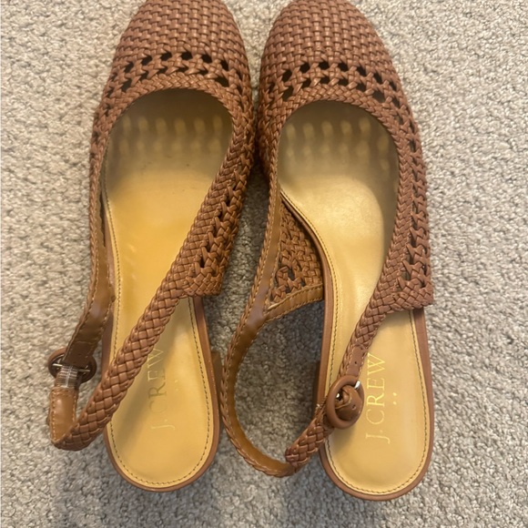 J. Crew Brown Woven Slingback Heels - Picture 5 of 6